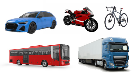自動車、トラック・バス、二輪車を分類